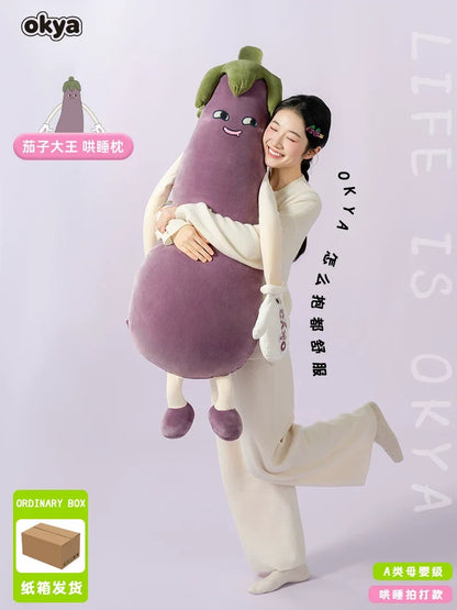 Okya Eggplant King Plush Sleep Pillow Soft Leg Clamp Pillow Soothing Comfortable Sleep Aid for Pregnant Women Cozy Bedroom Gift